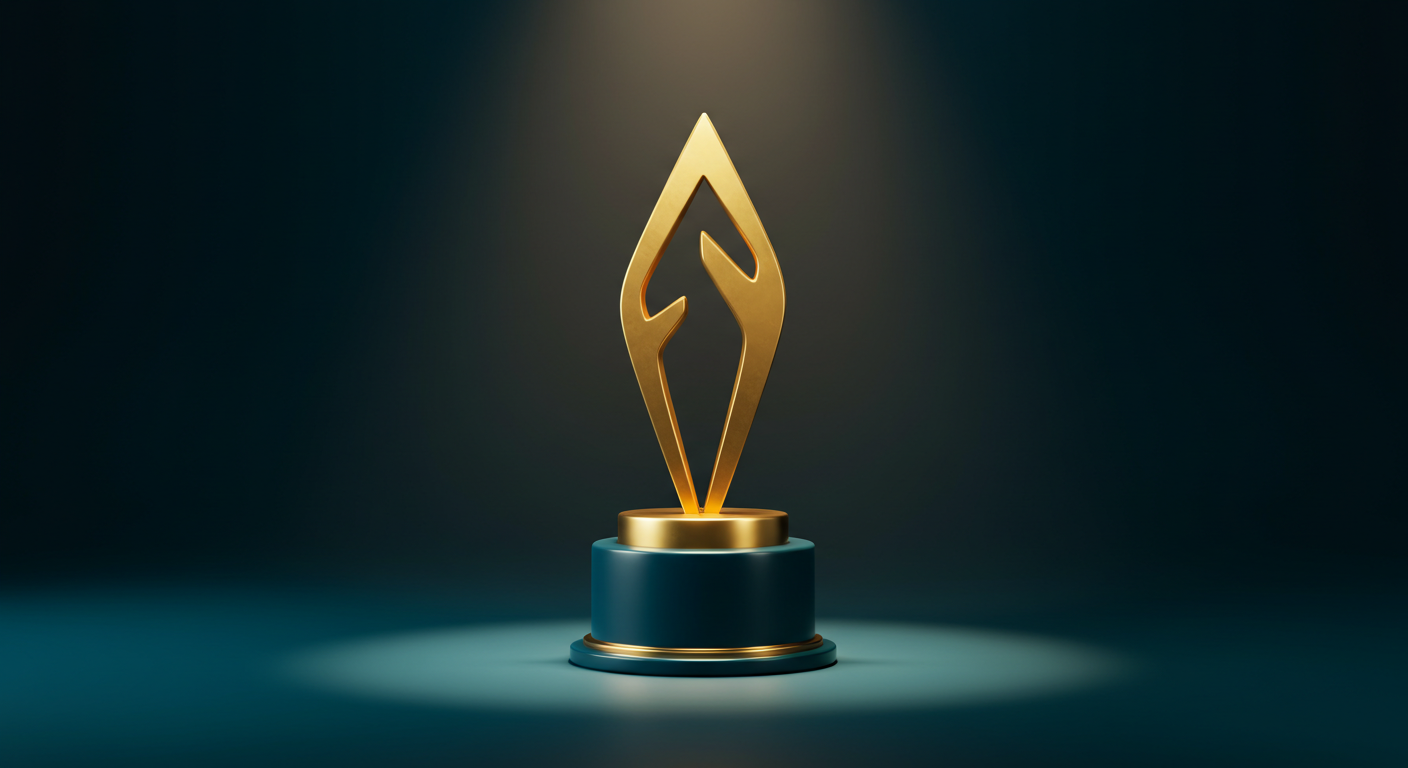 Gold flame trophy — the emblem of TonyTechGroup AI Visibility Awards